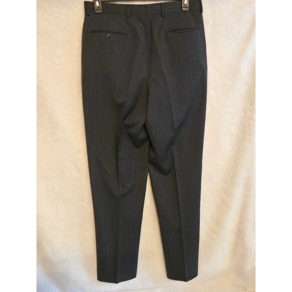 Jos. A. Bank Mens‎ 40L Wool Pinstripe 2-Piece Suit Charcoal Grey Pants 34×34